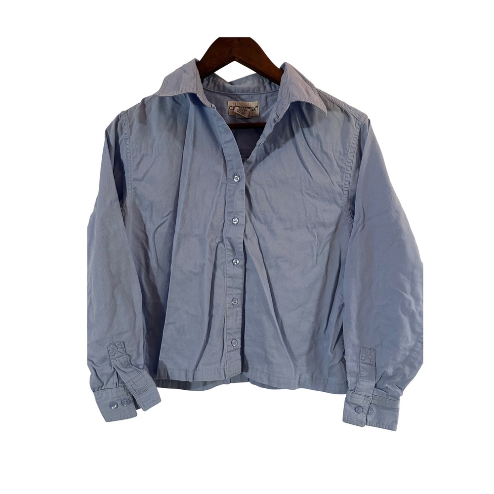 Cabin Creek Women's Blue Corduroy Lightweight 3/4 Sleeve Shirt Size Medium